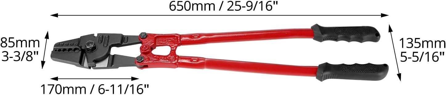 QWORK Hand Swager Crimper 24 Inch - Wire Rope Crimping Tool, 5 Cavity 1/16 3/32 1/8 5/32 3/16 Swaging Tool